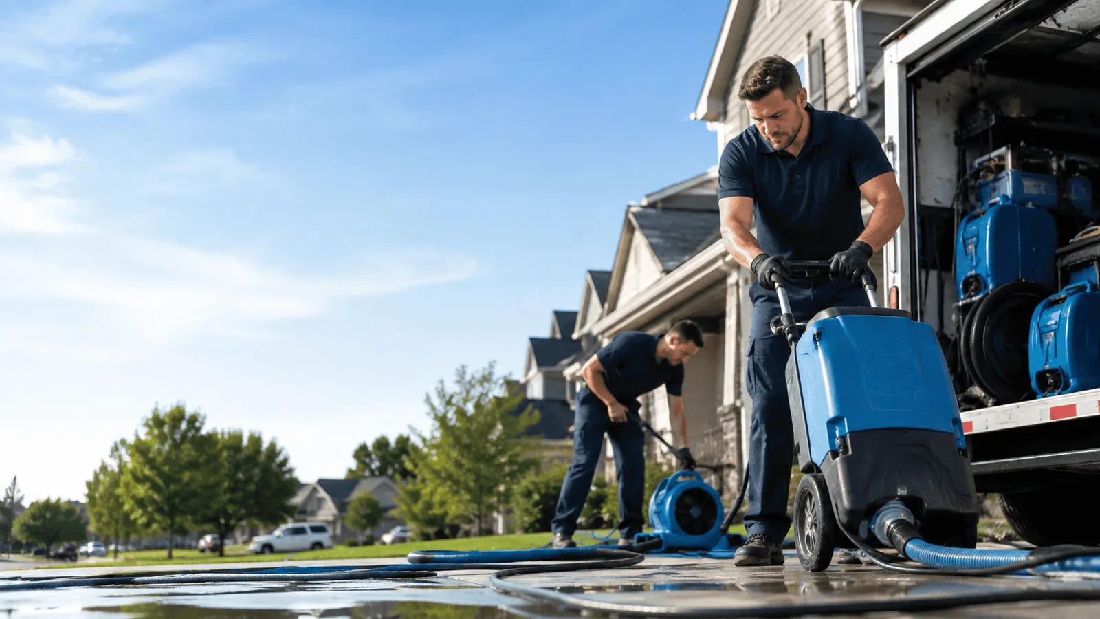 Basement Flooding being performed in Carlstadt, NJ